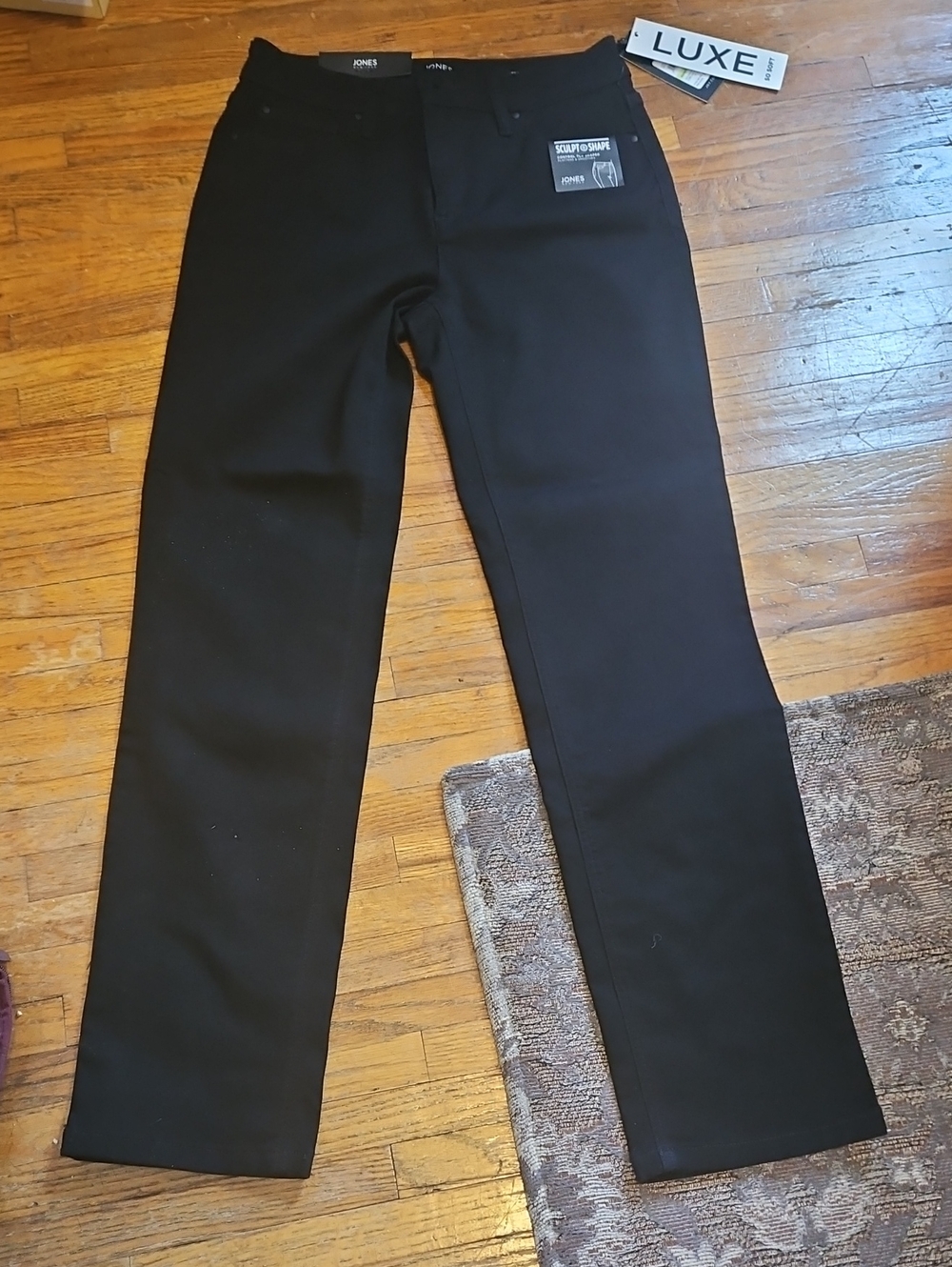 Jones New York Womens Black Dress Pants - Luxe Slim Straight